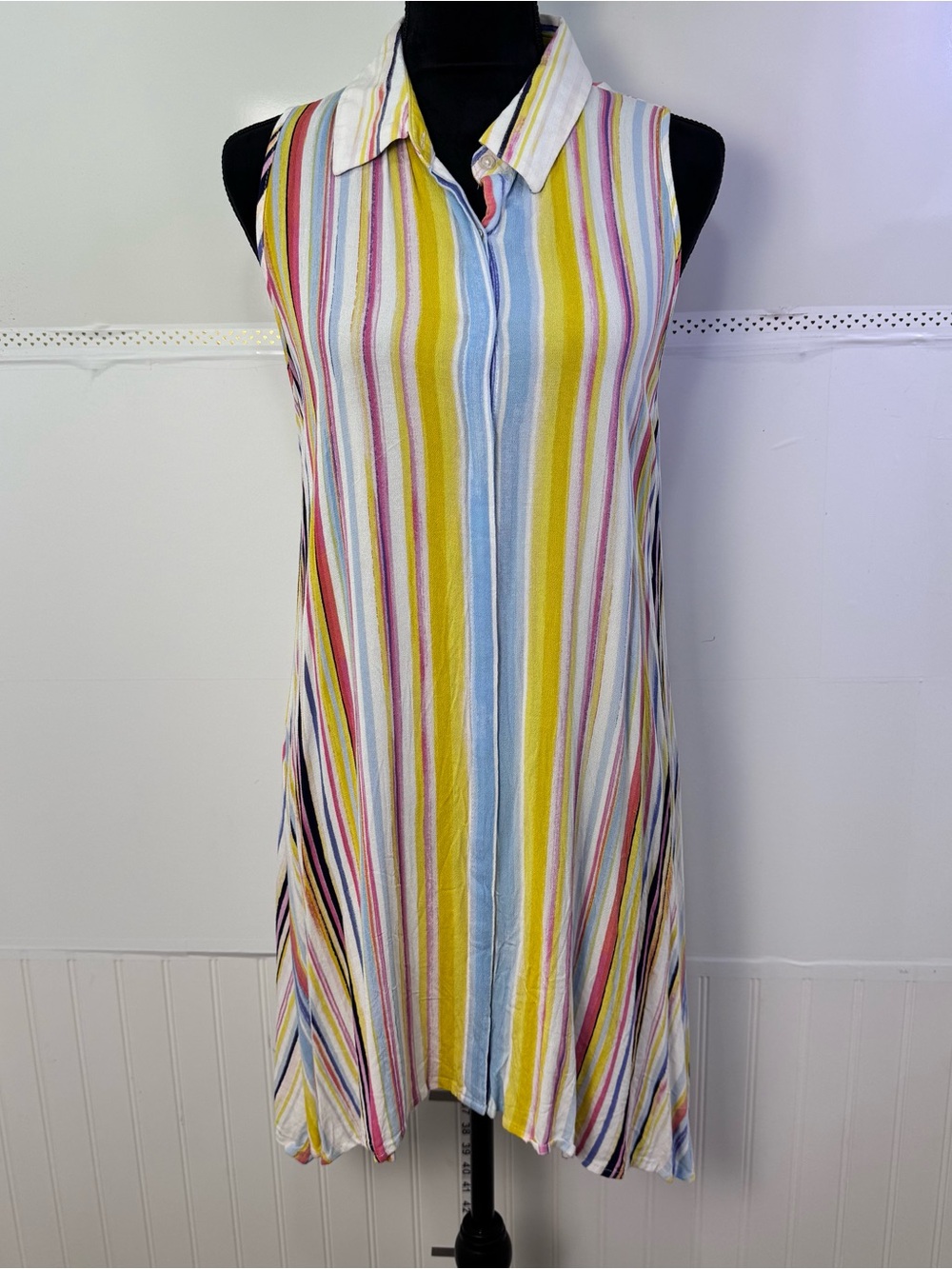 Cupio Multicolor Striped Swing Dress | Size Medium